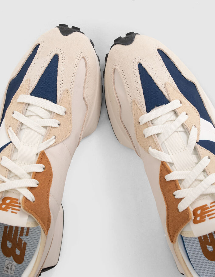 Deportivas beige y azul marino New Balance 327 Hombre-6