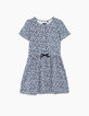 Robe navy imprimé fleurs aquatiques fille-2