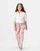 Rosa Mädchen-Ballonjeans mit Gummizug-2