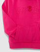 Sudadera rosa algod&oacute;n felpa maxi mensaje bordado ni&ntilde;o-5