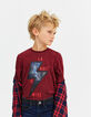 Boys' burgundy T-shirt with lenticular graphics-1