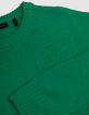 Grüner flauschiger Strickpullover für Jungen-7