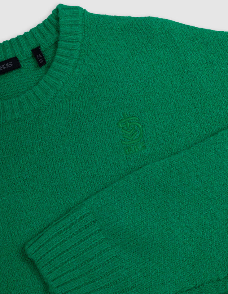 Grüner flauschiger Strickpullover für Jungen-7 Grüner flauschiger Strickpullover für Jungen-7