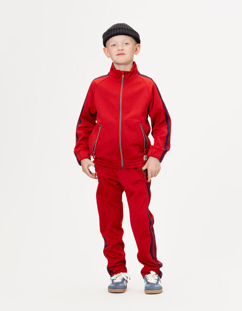 Cardigan zippé rouge rayures marine garçon - IKKS