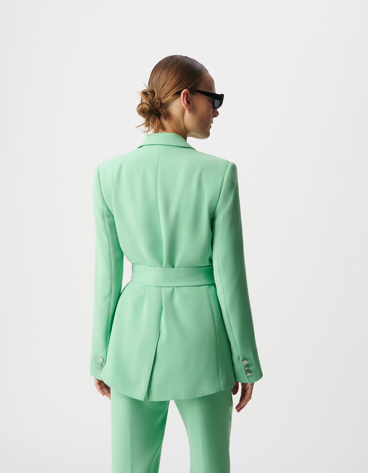 Grüne Anzugjacke aus recyceltem Polyester für Damen-3