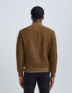 Bomber beige en cuir à poches zippées Homme-3