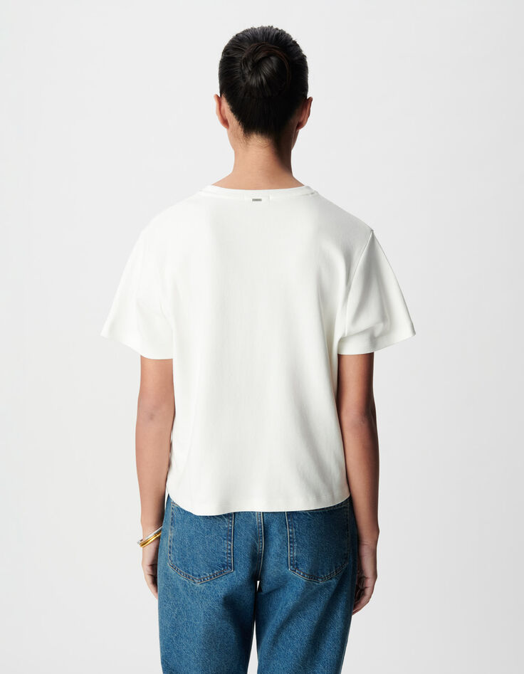 Women's white organic cotton message round neck t-shirt-3