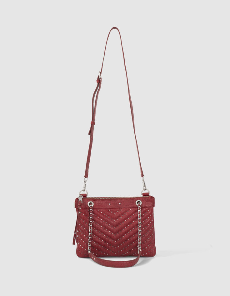 Women’s red croc-embossed leather 1440 Reporter clutch bag-6