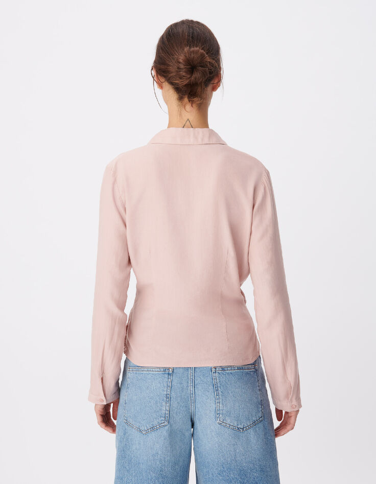 Blusa envolvente de Lyocell&reg; rosa para mujer-3