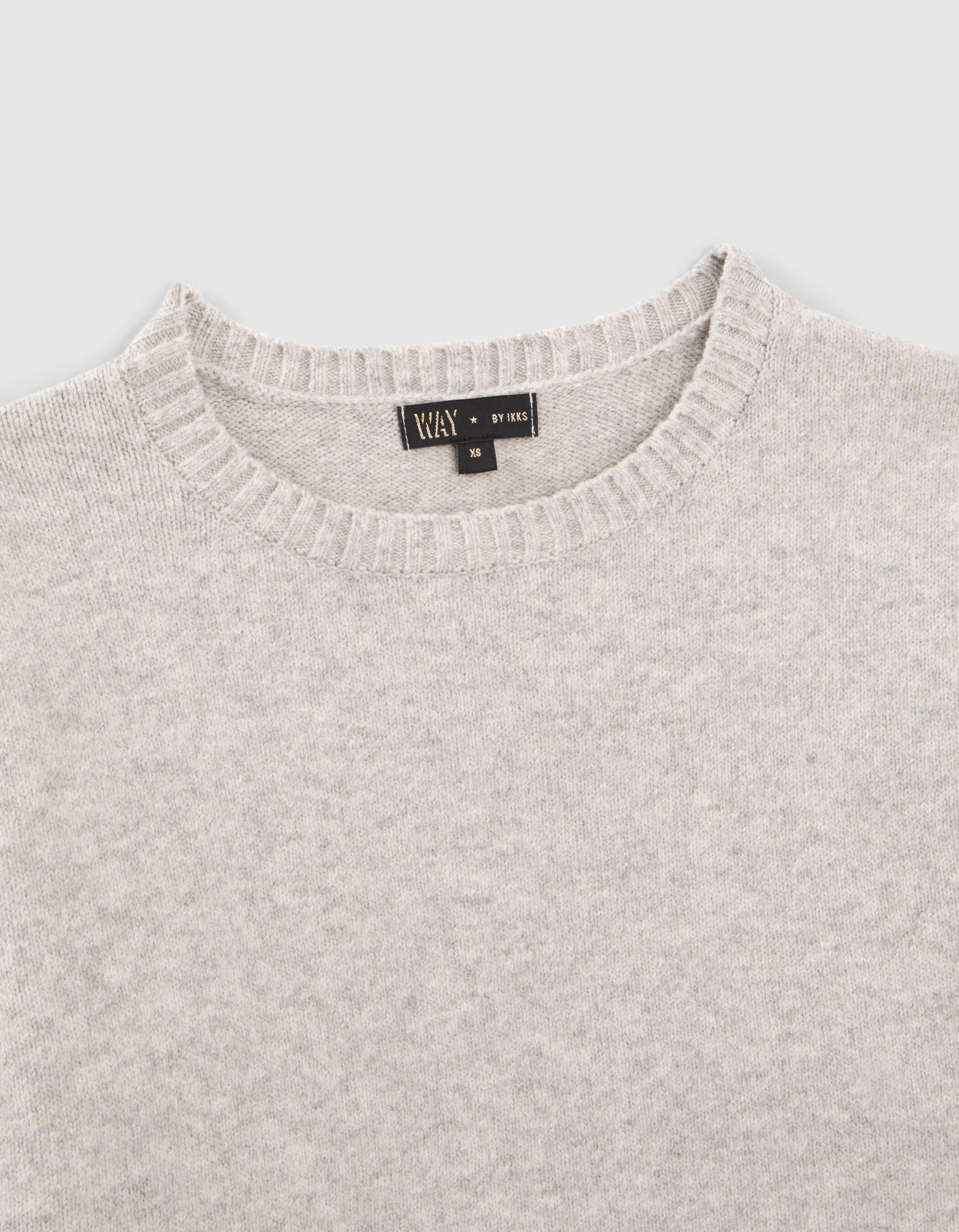 Pull gris tricot trompe l oeil chemise fille