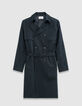 Men’s navy long trench coat with belt-6