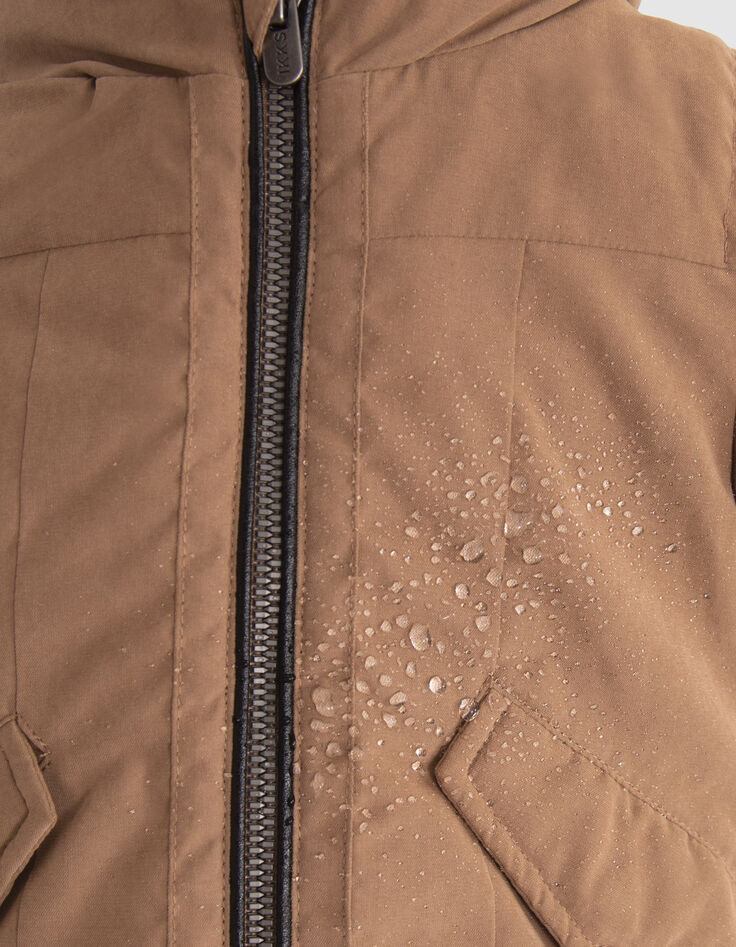 Parka camel fourrée à capuche bébé garçon-6