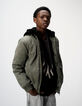 Boys’ khaki bomber jacket with detachable hood-1 Boys’ khaki bomber jacket with detachable hood-1