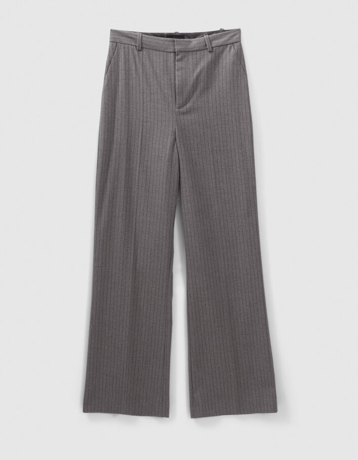 Pantalón traje flare gris rayas tenis - IKKS
