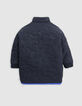 Abrigo reversible sherpa estrellas nailon azul marino niña-4