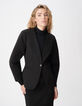 Veste de tailleur noire cintr&eacute;e d&eacute;coupes manches Femme-1