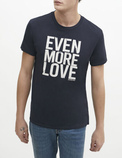 Tee-shirt marine &agrave; message Homme - IKKS