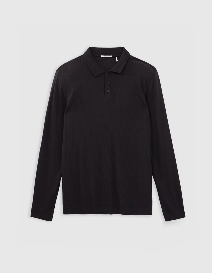 Polo calado negro de hombre-1