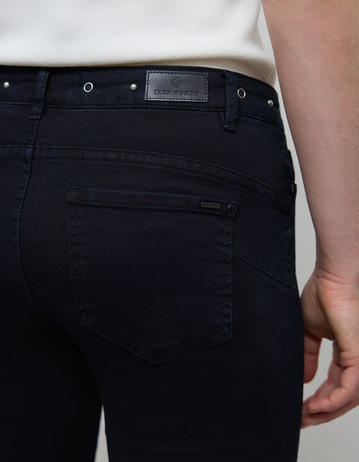 Vaqueros 7/8 slim azul negro powerstretch con tachuelas-5