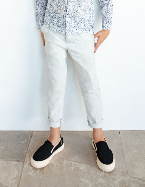Pantalón de traje beige rayas niño