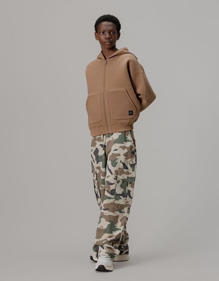 Pantalon battle beige motif camouflage garçon-2 Pantalon battle beige motif camouflage garçon-2