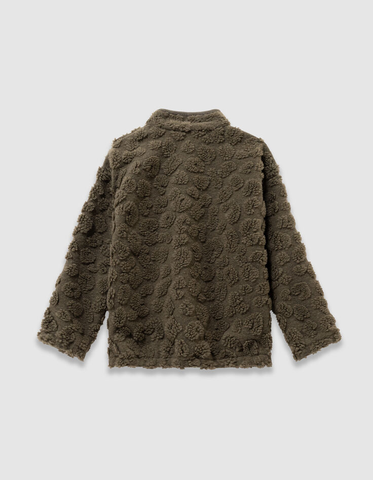 Sweat kaki jacquard sherpa léopard garçon-6