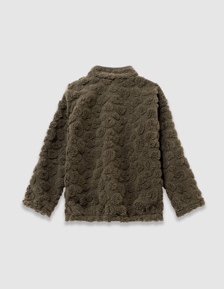 Sweat kaki jacquard sherpa léopard garçon-6 Sweat kaki jacquard sherpa léopard garçon-6