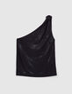 Zwarte one shoulder top Dames-6