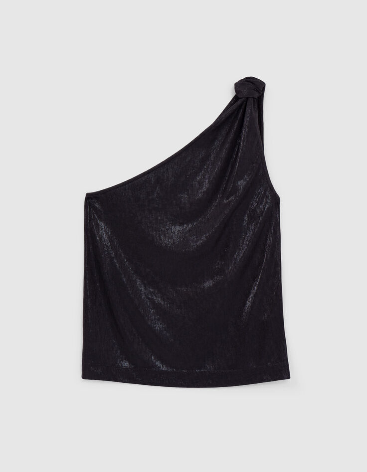 Zwarte one shoulder top Dames-6
