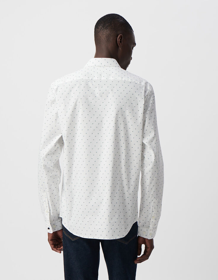Men’s white SLIM shirt with minimalist print-3