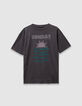 Camiseta gris algodón oversize mensaje niña-1