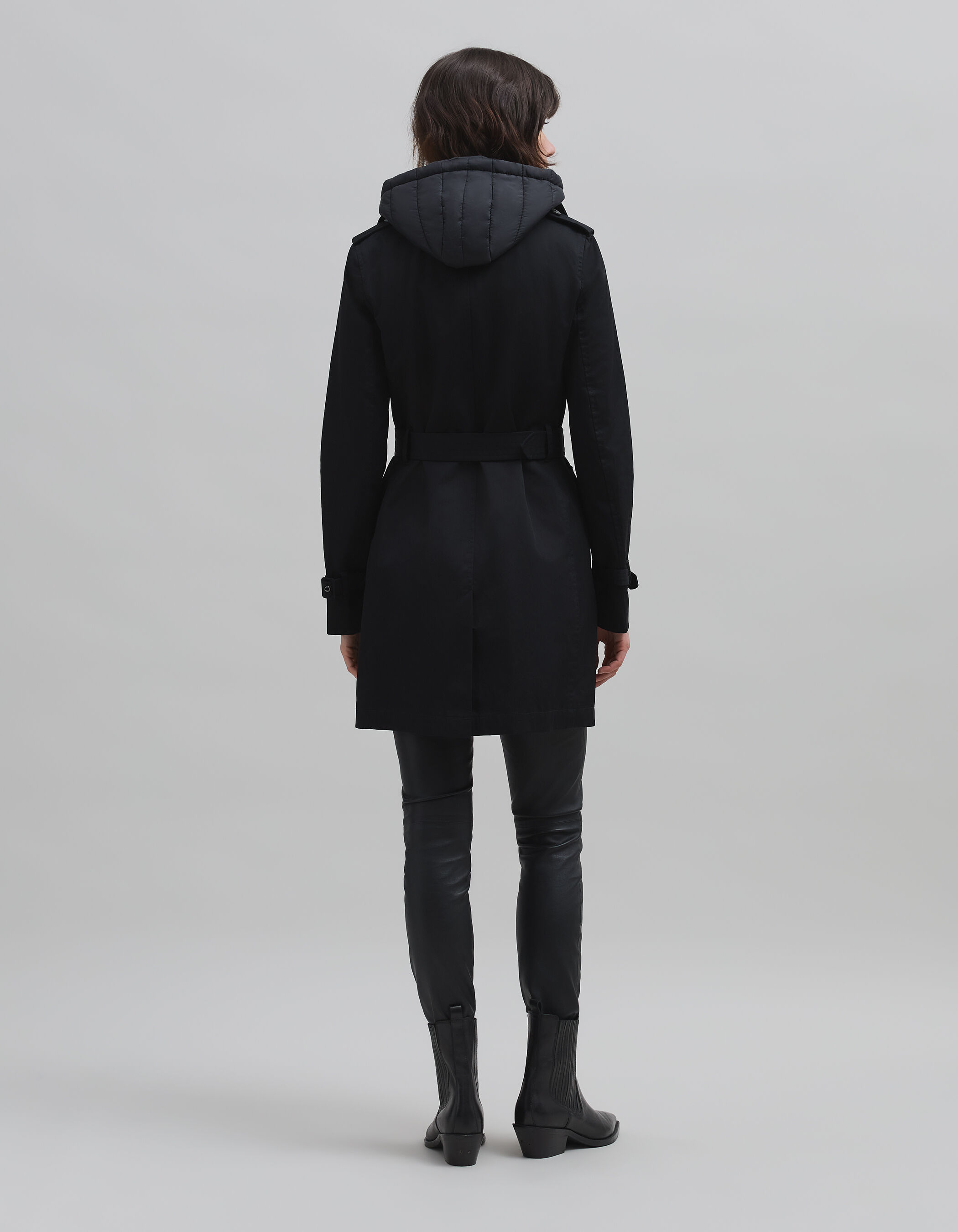Trench coat with outlet detachable liner & hood