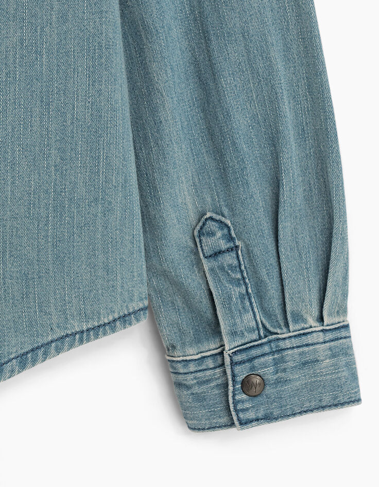 Boys' faded blue denim shirt -6