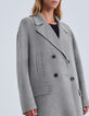 Women’s grey mid-length coat with diamante-5