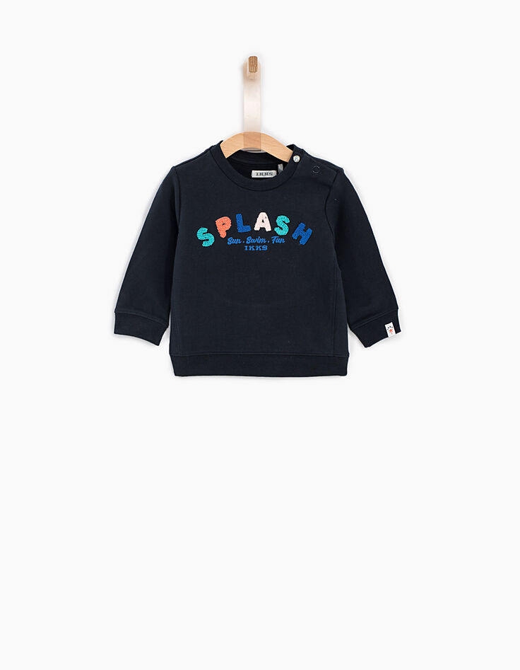 Sweat navy Splash bouclette bébé garçon -1 Sweat navy Splash bouclette bébé garçon -1