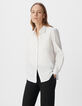 Chemise blanche à manches longues Femme-3