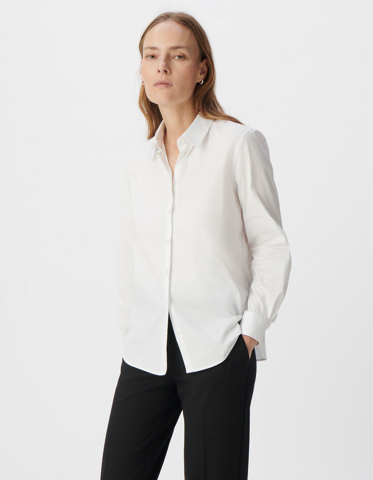 Chemise blanche à manches longues Femme-3