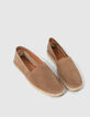 Espadrilles beige cuir velours perfor&eacute; Homme-5