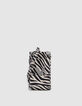 Telefoonhoes 111 ecru canvas zebrapatroon Dames-1