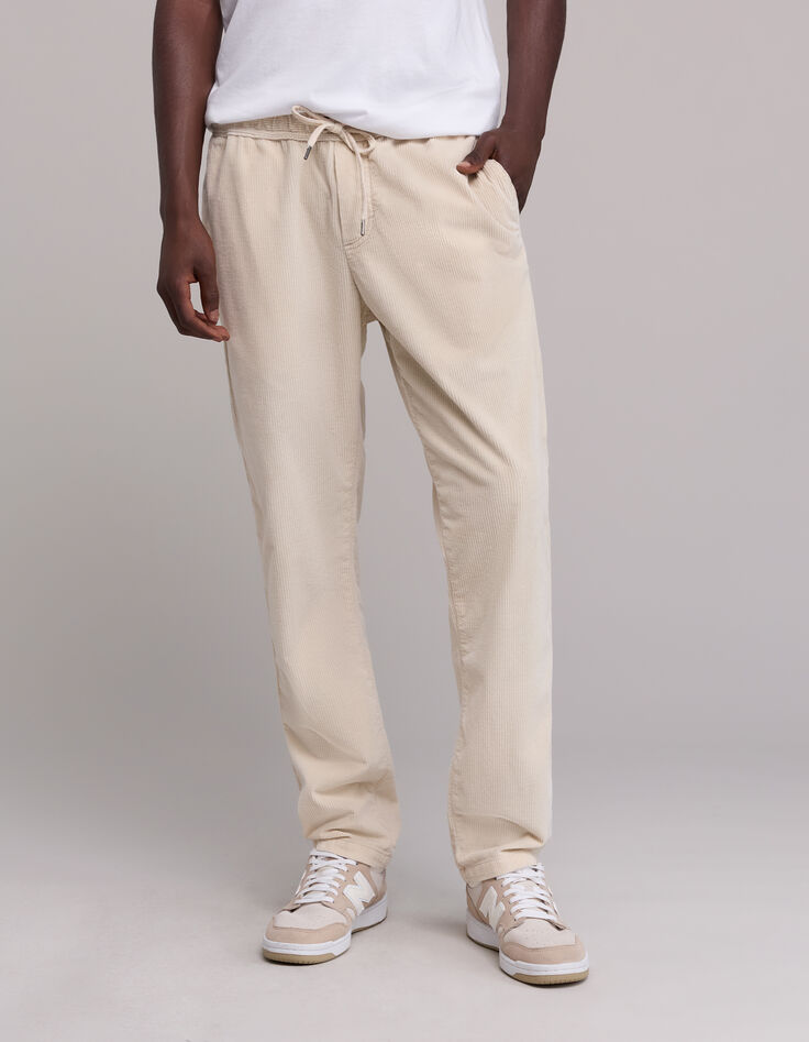 Herenbroek COMFORT beige ribfluweel-2