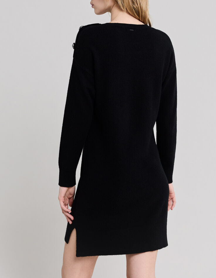 Women’s black lightning heart visual knit sweater dress-3 Women’s black lightning heart visual knit sweater dress-3