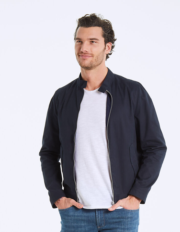 Blouson marine réversible et bi matière Homme-2