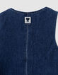 Vestido 2en1 tejido vaquero azul y camiseta blanca ni&ntilde;a-8