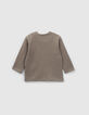 T-shirt kaki coton bio visuel sneakers reliefé bébé garçon-3