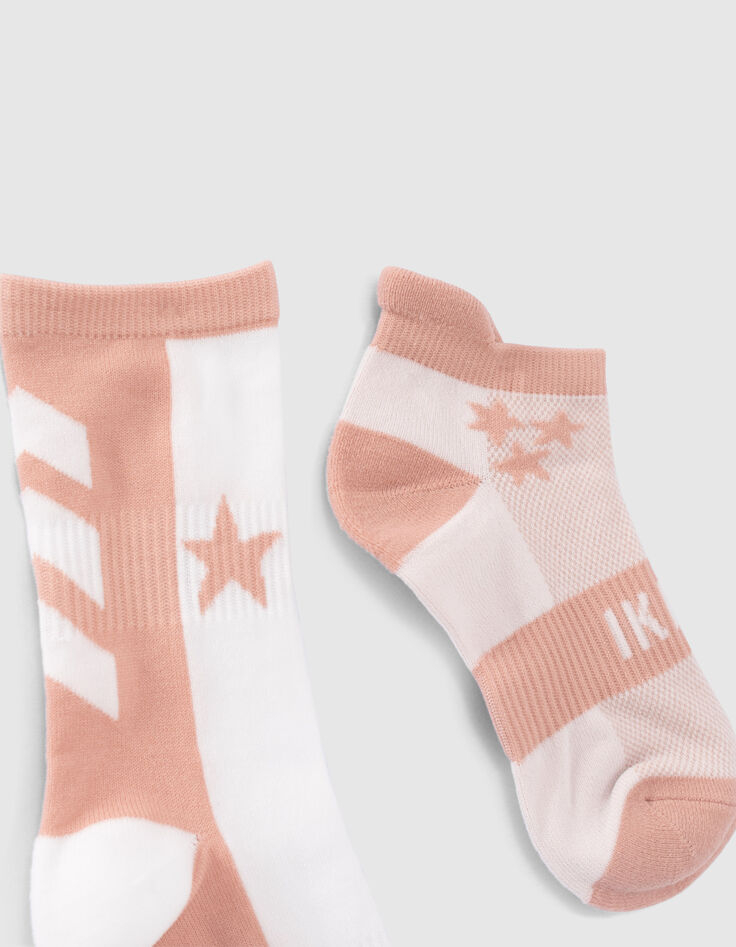 Beige und cremeweiße Mädchensocken SPORT LAB-6