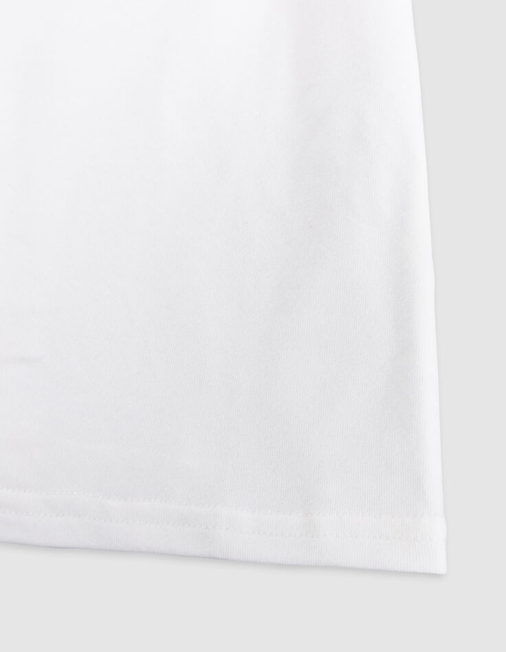 Girls’ white T-shirt with gold IKKS embroidery-5