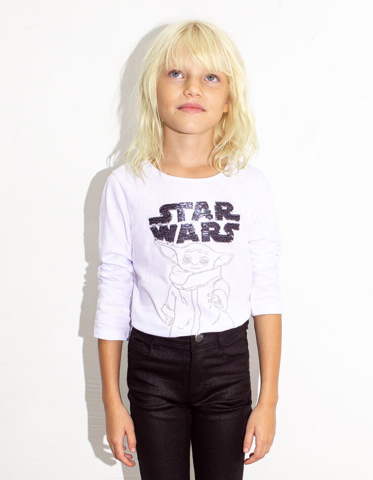 Camiseta blanco bordado Bebé Yoda IKKS - STAR WARS™ niña-2