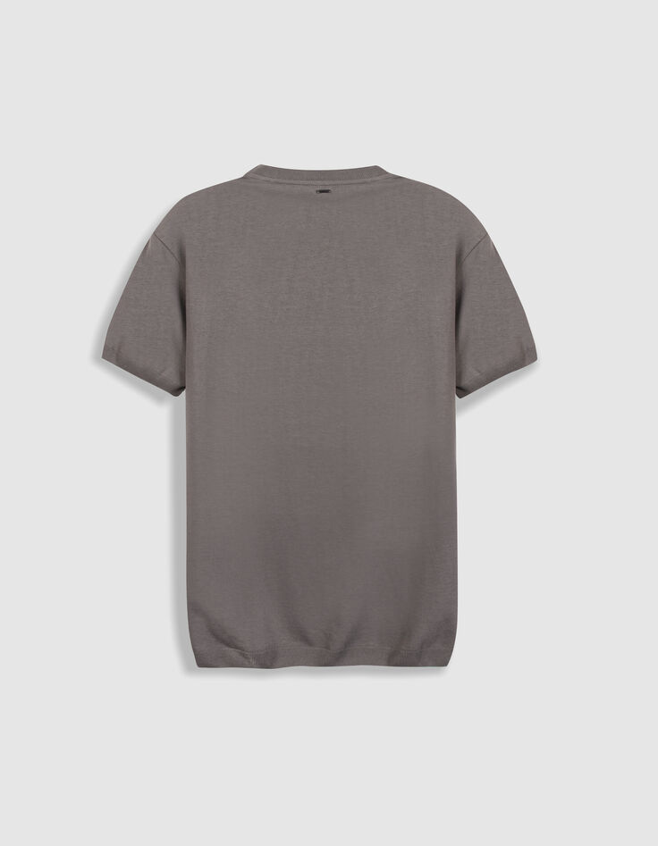 T-shirt col rond gris coton modal Homme-6