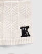 Cremewei&szlig;er M&auml;dchenstricksnood mit Lurex-4