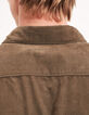 Chemise SLIM dark kaki velours milleraies Homme-4